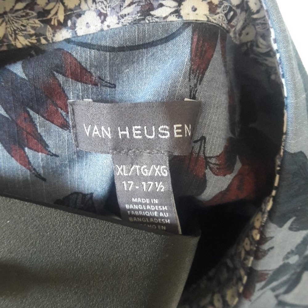 VAN HEUSEN Tropical Spring/Summer Shirt, XL - Picture 9 of 9